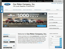 Tablet Screenshot of coxmotor.com